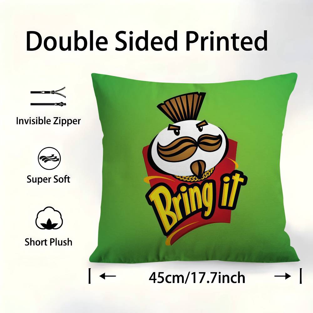 Moustache Man Pringles-S Cushion Cover Decorative Pillow Sofa Home Decor Case Pillow Cases