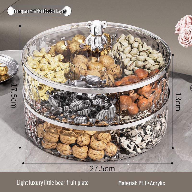 Элегантная ваза для орехов и конфет: Герметичная фруктовая тарелка и коробка для хранения закусок для журнального столика