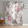 Floral With Blooming Peas Sheer Curtain For Living Room Bedroom Voile Curtains For Window Organza Curtains Party Tulle Drapes