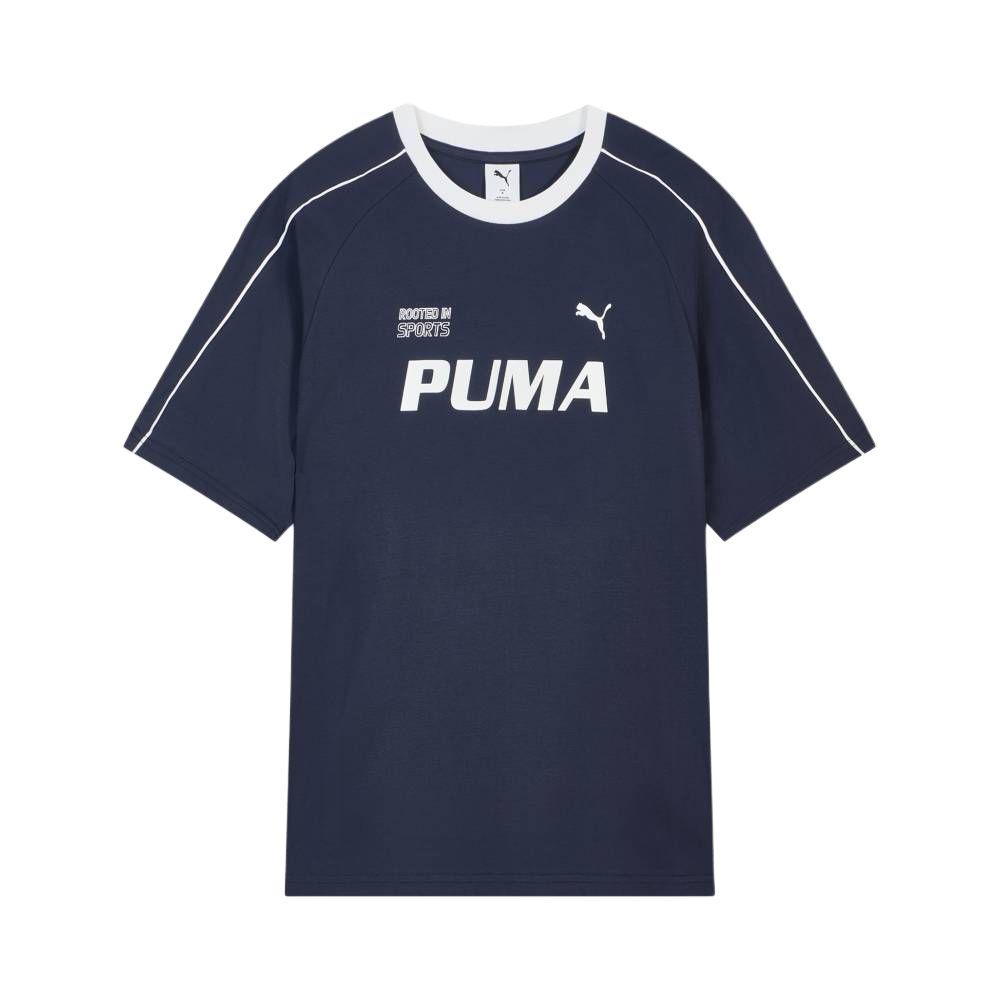 Puma Крутая Технология Ретро Цветовые Блоки Свободная Спортивная Футболка с Коротким Рукавом Унисекс Топы 695496-06
