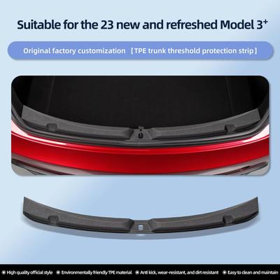 Для Tesla Новый Model 3 Highland 2024 Накладка на порог багажника TPE Задний порог Защитная крышка от царапин