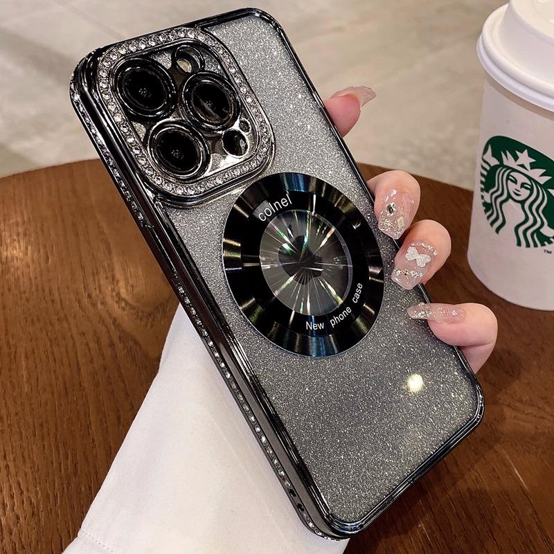 Роскошный блестящий чехол Magsafe с беспроводной зарядкой Diamond для iPhone 14 13 12 11 Pro Max Plus, чехлы с магнитным бампером