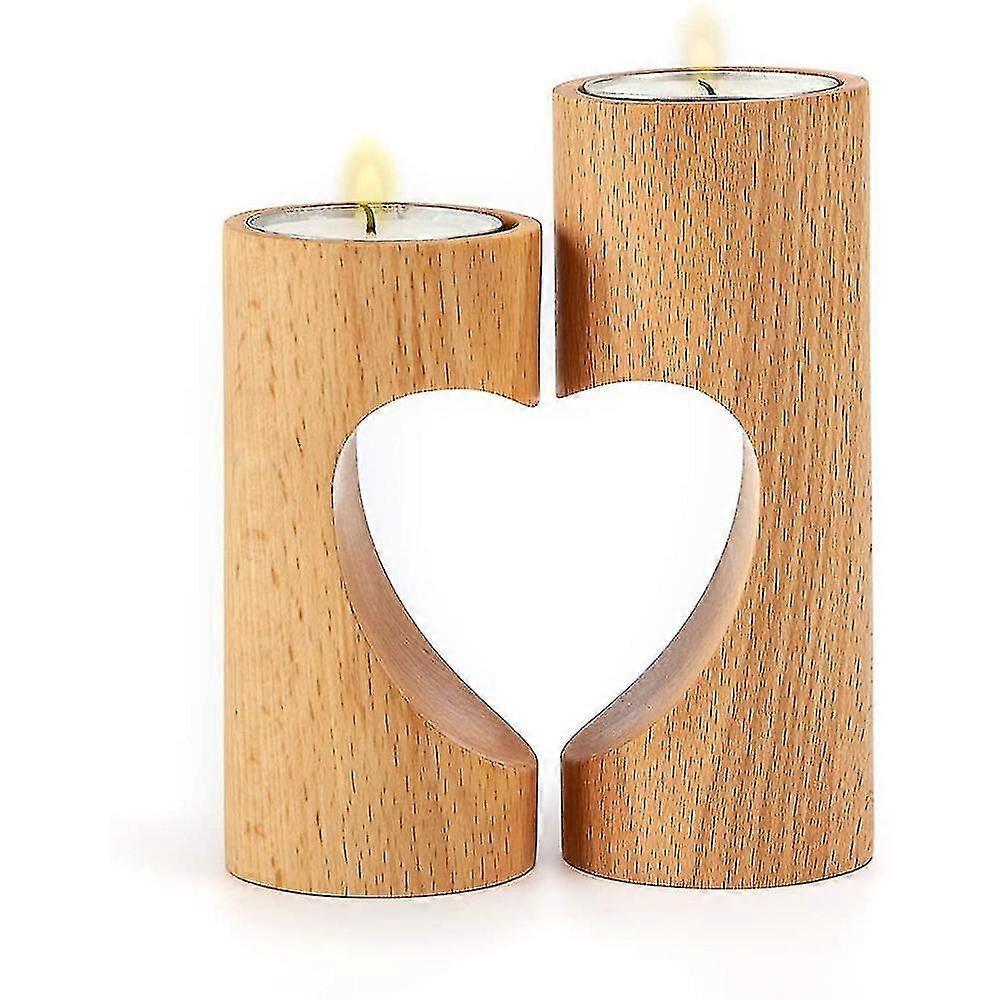 Candle Holder, Wood Candle Holder Compatible Table, Set 2 Combination
