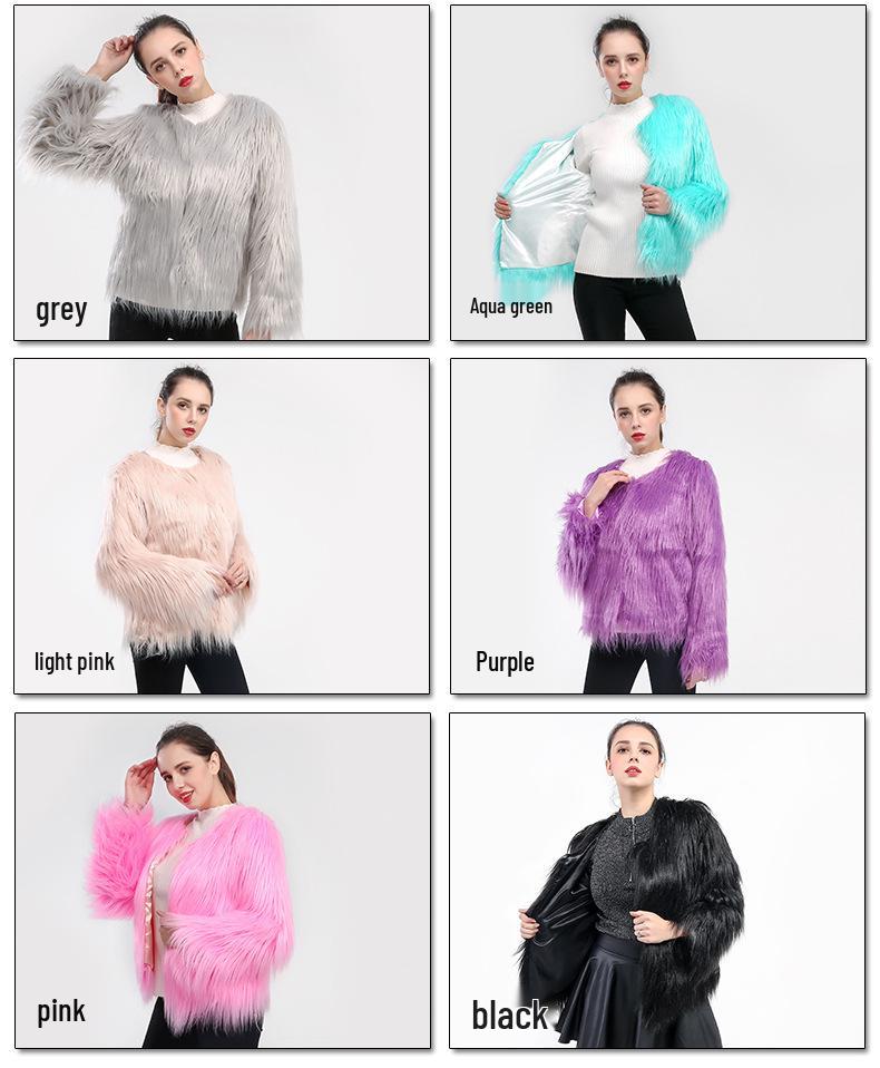 Women's Faux Fur Short Coat - Washable Wool, European & American Style