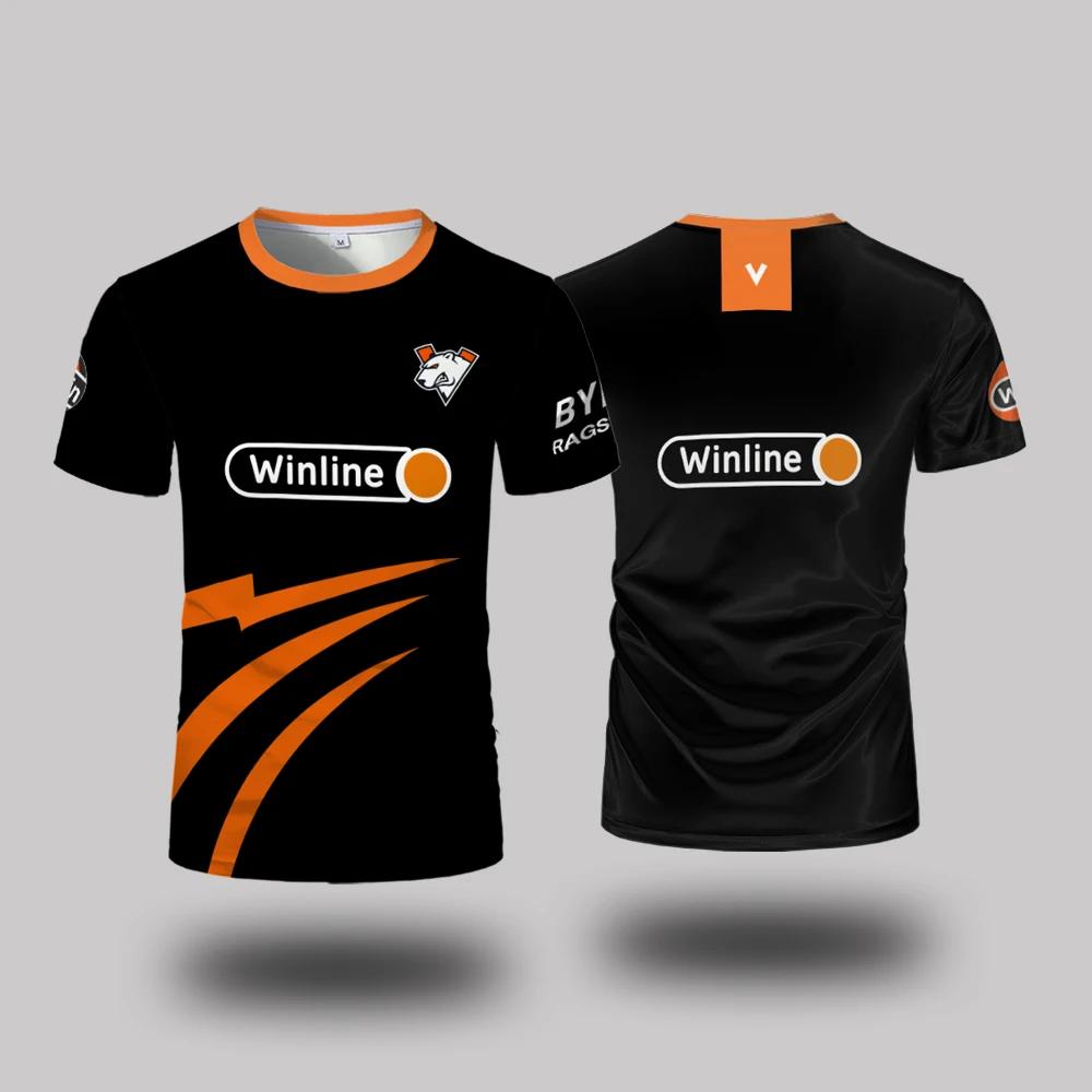 Униформа киберспортивного клуба Virtus.Pro Летняя уличная мужская и женская спортивная дышащая футболка свободная повседневная с круглым вырезом одежда