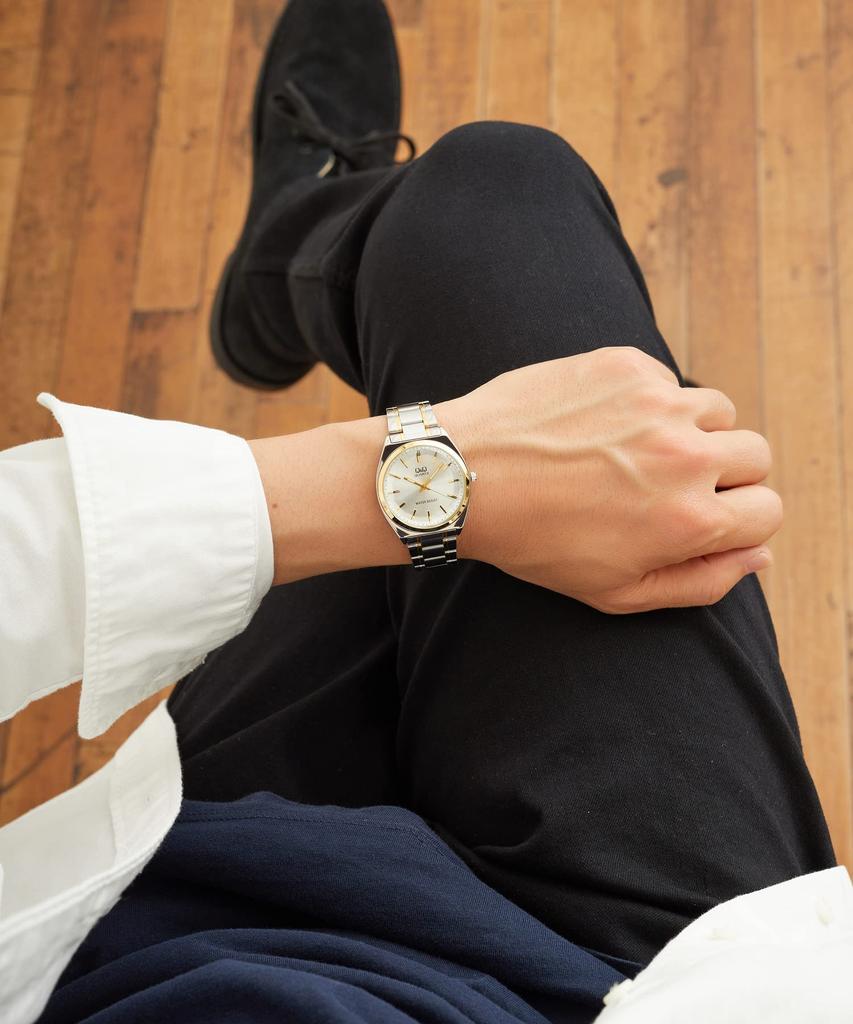 Cue & Cue Мужские аналоговые классические часы QB78-401, Серебристые