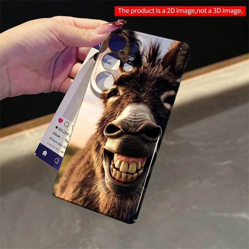 2DFlat Samsung phone case Happy Donkey Smile Phone Case Applicable to Galaxy S22 S23 S24 S25ULTRA S26 A12 A13 A14 A15 A16