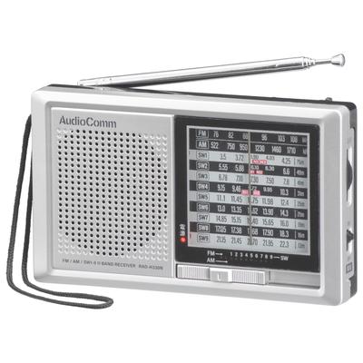 Ohm Electric AudioComm Radio Коротковолновое радио Nikkei Handy Radio Wide FM на батарейках с питанием от сети переменного тока 2WAY OHM AM/FM/SW1-9 RAD-H330N 03-5570