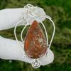 Easter Sale Red Snakeskin Jasper Stone Anniversary Artisan Pendant 925 Silver