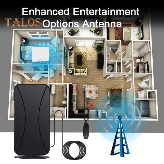 Комнатная цифровая телевизионная антенна усилитель сигнала радиус действия 50-80 миль поддержка 1080p универсальная простая установка огнестойкая конструкция телевизионная антенна