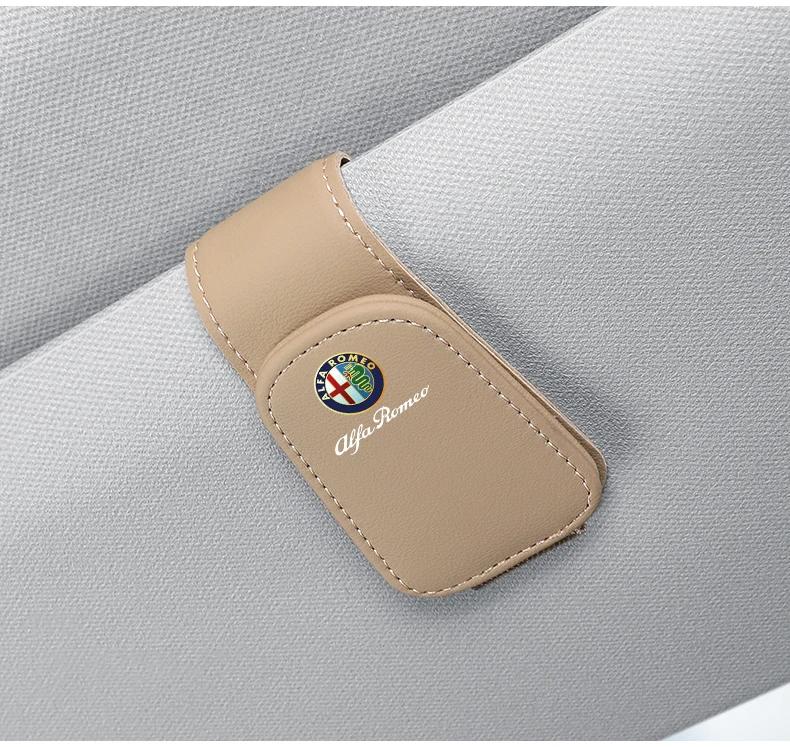 Car Sticker For Alfa Romeo 159 147 Car Interior Sun Visor Eyeglasses Holder Sunglasses Clip For Alfa Romeo 4C 159 Spider Giulia wnp522