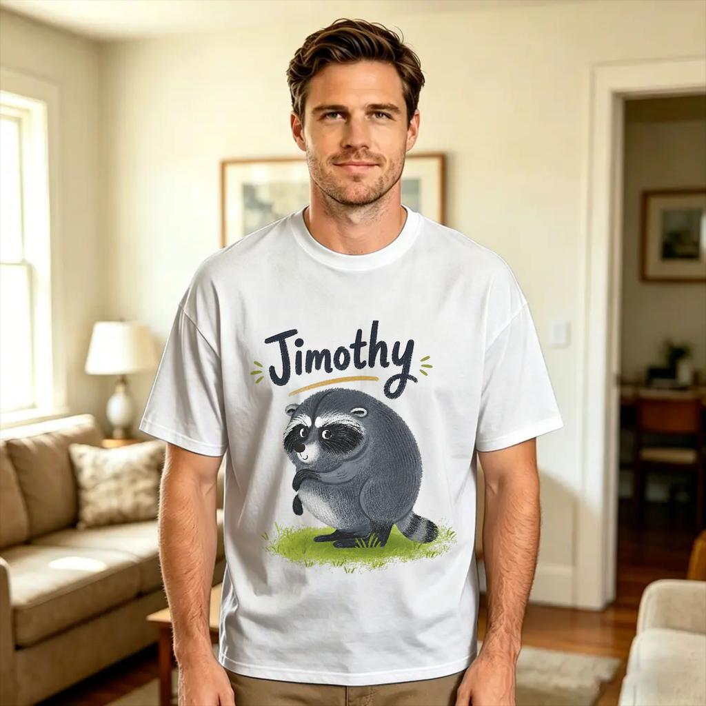 Casual T Shirt Summer Jimothy The Raccoon Seattle Raccoon Fashion T Shirts Cotton Tshirt For Unisex Y2k Funny Short Sleeve Tops