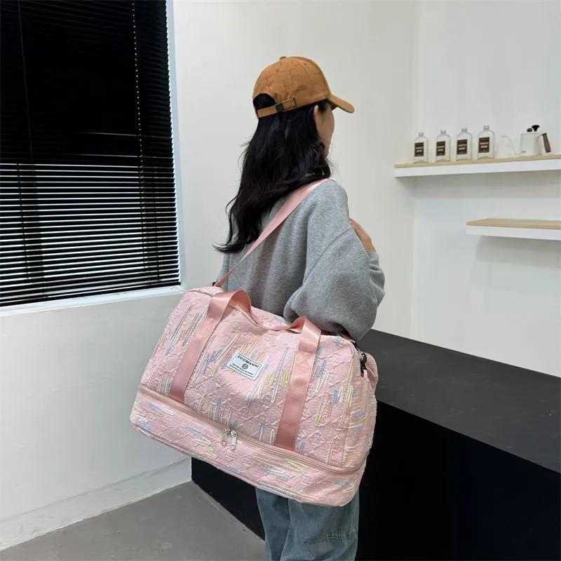 Большая вместительная сумка для фитнеса, дорожная сумка для хранения на короткие расстояния, спортивная сумка для йоги, многослойная дорожная сумка