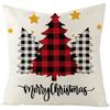 Pillow Christmas Pillow Cover Red and Black Plaid Sofa Cushion Cover Car Backrest Lumbar Support Nordic