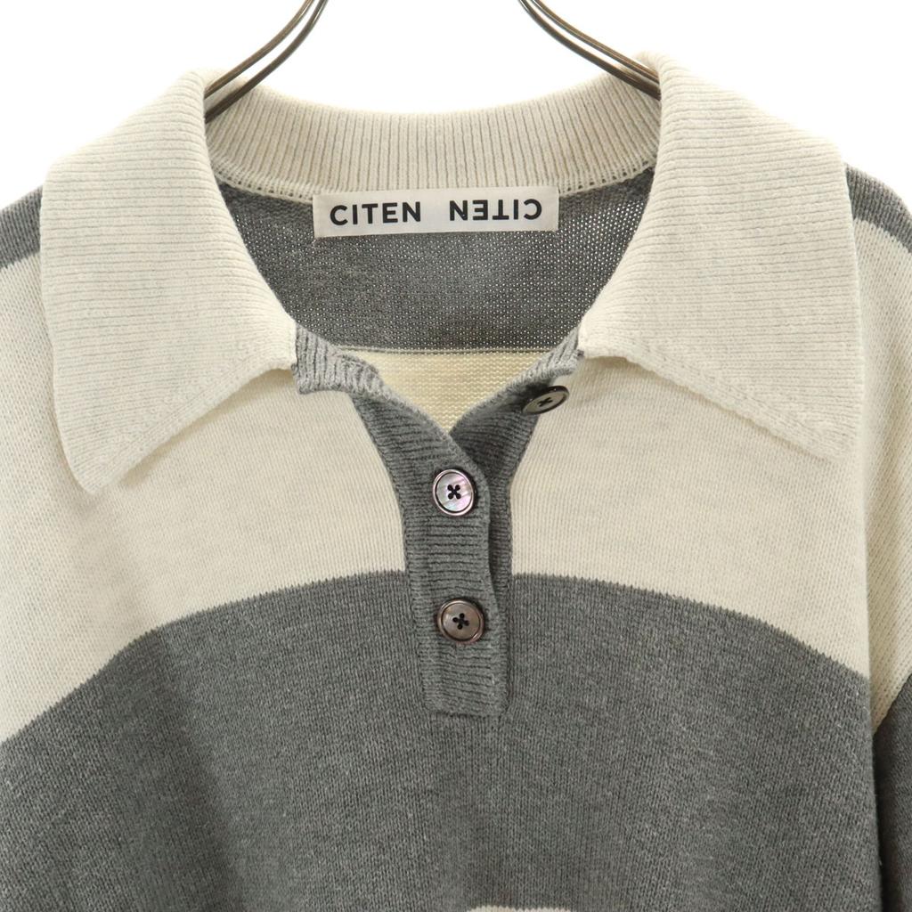 CITEN Border Pattern Long sleeve Polo knit FREE sweater United Arrows Women Used
