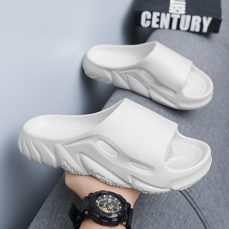 Модные тапочки для мужчин, летние модные сандалии для отдыха на открытом воздухе, устойчивые тапочки, летние пляжные сандалии, толстая подошва, нескользящие шлепанцы, модная обувь