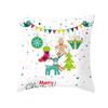 Peach Skin Christmas Print Pillow Case Cartoon Animal Home Sofa Cushion Cover Bedside Bedroom Pillow