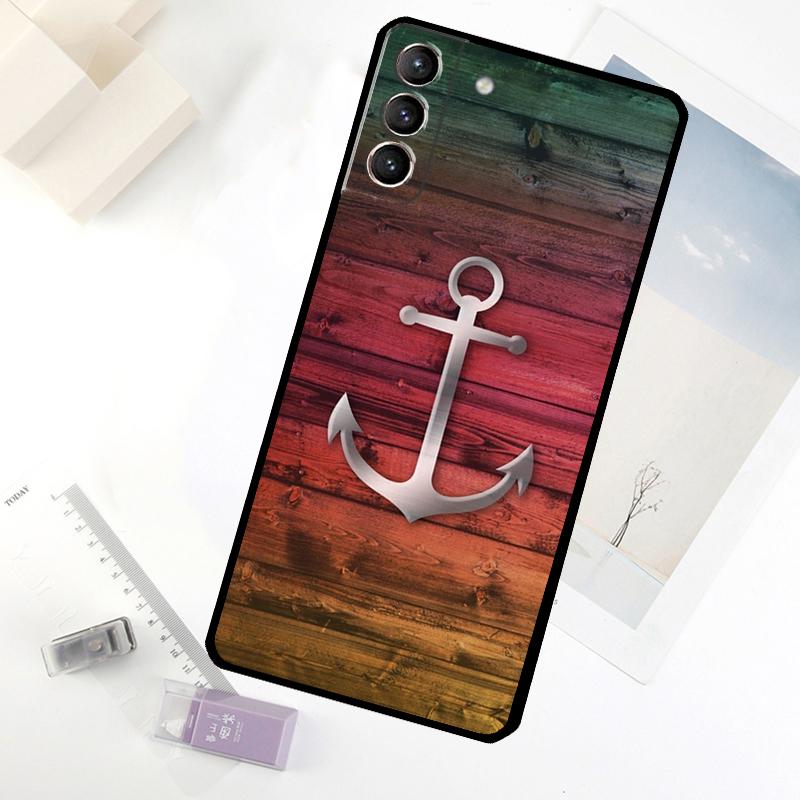Anchor Boat Phone Case For Samsung Galaxy S24 FE S23 Ultra S21 S22 S25 S26 Ultra S10 Plus S20 FE Cover
