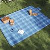 Foldable Blue Plaid Picnic Blanket 200x150 Cm