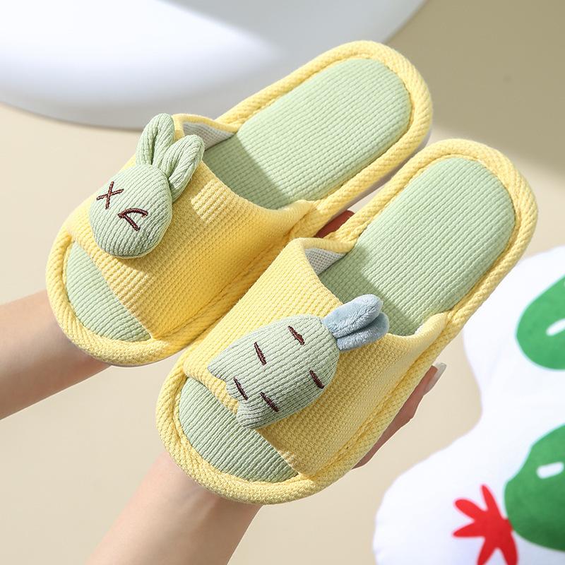 Cartoon Carrot Rabbit Slippers Indoor Non Slip Floor Couple Shoes Men and Women