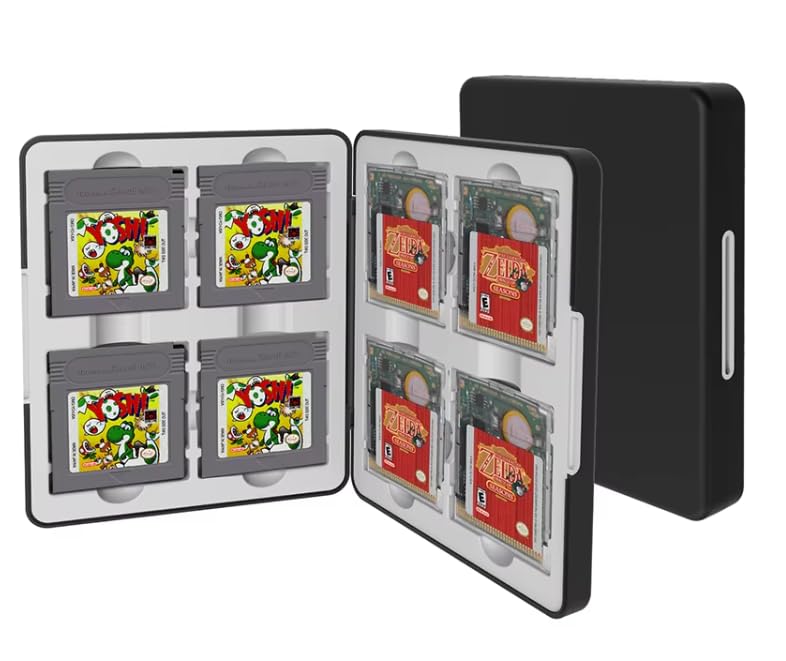Чехол для картриджей Game Boy, Тип хранения GB, Вмещает 8 игр, Высокопроизводительный силиконовый чехол с магнитной застежкой, Черный, Коллекционная книга Retro Honpo Ajito