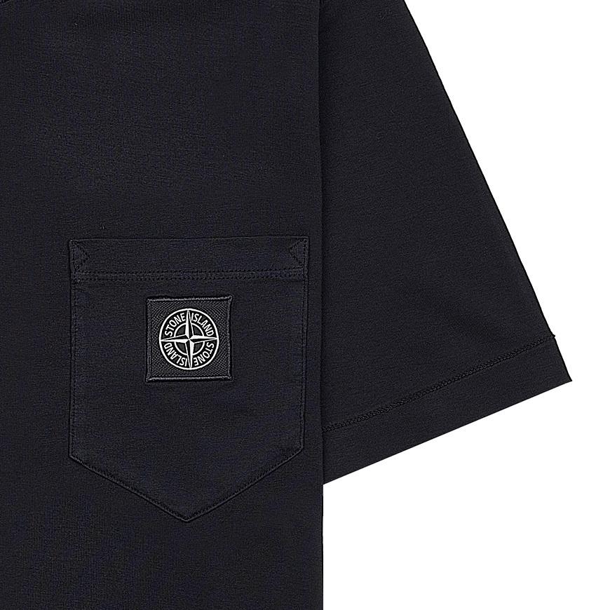STONE ISLAND Футболка с принтом логотипа, круглый вырез, короткий рукав, детские топы, черный 801620347-V0029