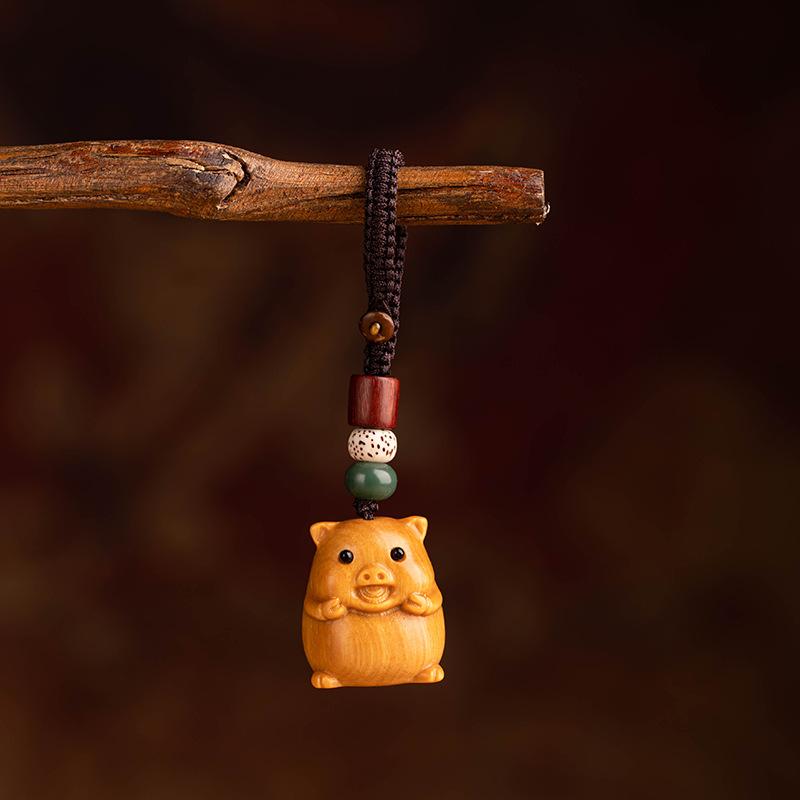 Кольцо для мобильного телефона с надписью «Знак зодиака», уникальный брелок для ключей из сандалового дерева, подвески для автомобильных ключей