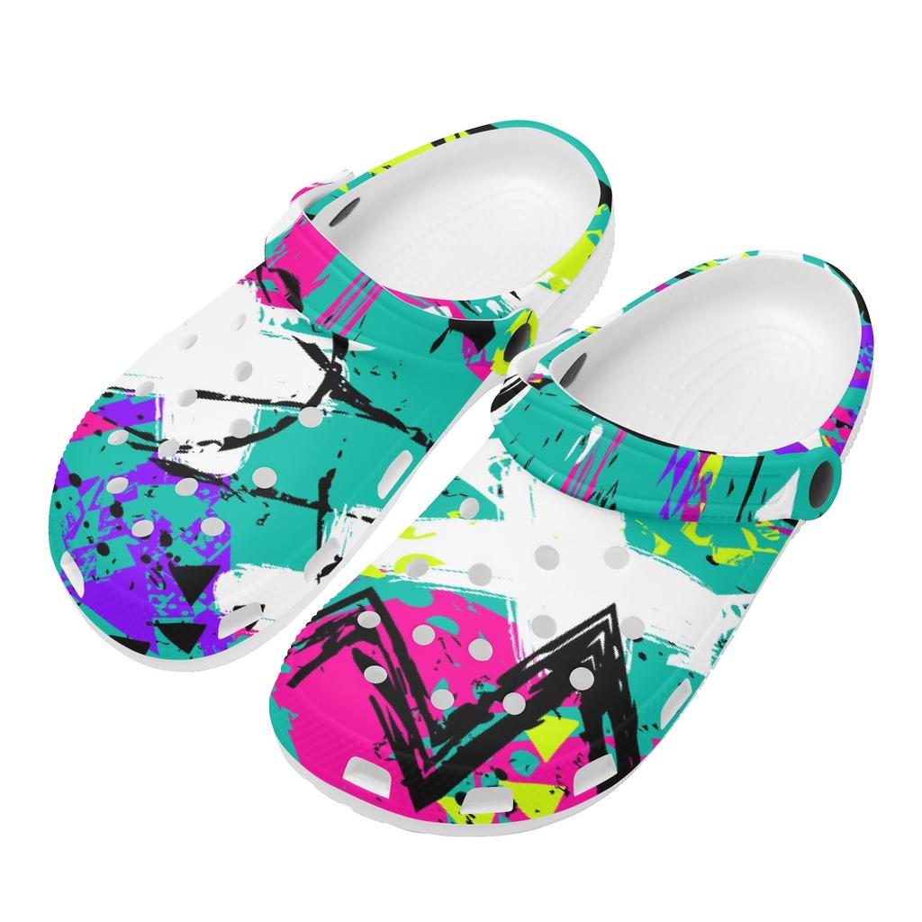 Printed EVA Clogs Women Men Lightweight Breathable Casual Slip On Garden Shoes for Beach Pool Bathroom Home Summer Daily Wear