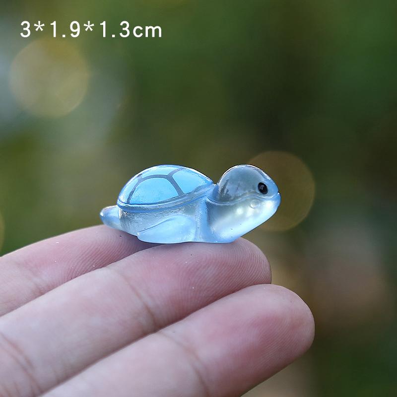 1 шт. красочная светящаяся мини-черепаха микро-ландшафтная фигурка украшение сделай сам светящаяся миниатюрная статуэтка черепахи декор для сада в горшке
