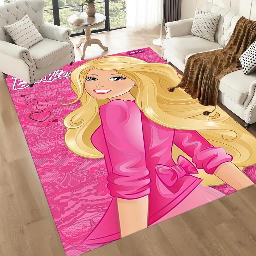 Barbie Glittery Pink World Square rugs are a great choice for living rooms, bedrooms, home décor, and as gifts.