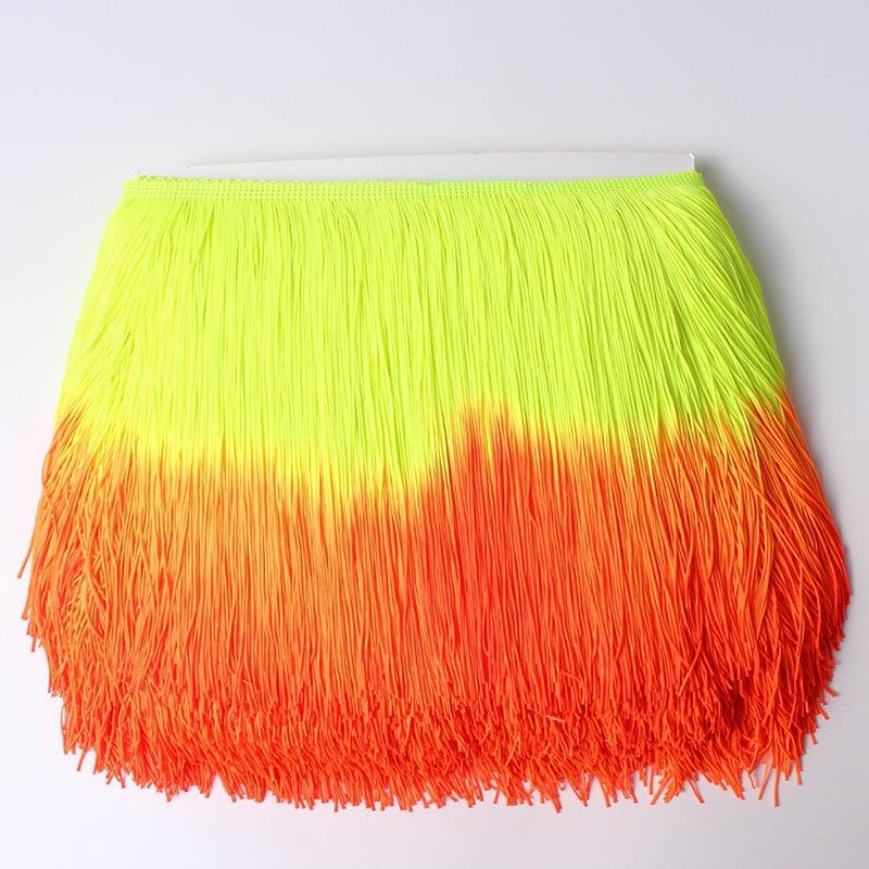 20Cm Gradual Change Color Nylon Row Beard Latin Dance Fringe Clothing Accessories Shape Vertical Row Beard Fringe Lace