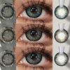 1pair Colored Contact Lenses for Eyes Big Eye Lenses Natural Look Black Lenses Gray Pupils Lens Brown Contacts Yearly