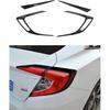 Kadore для Honda Civic Sedan 2016-2021 Черные Глянцевые Накладки на Верхнюю Часть Задних Фонарей | Накладки-Брови на Задние Фонари 10-го Поколения (Не для