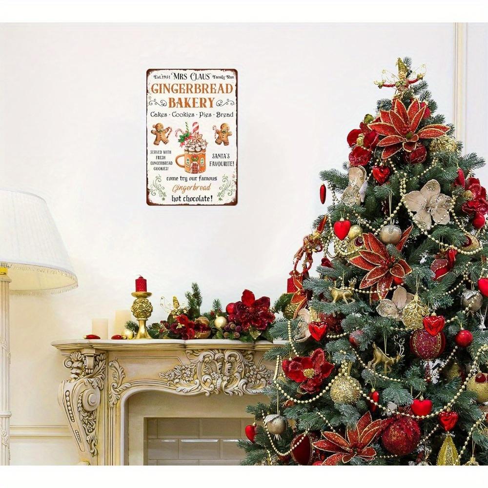 Миссис. Клаус Пряничная пекарня Металлическая табличка Рождественская тематика Ретро постер Кухня Кафе Бар Дом Фермерский дом Рождественский настенный декор