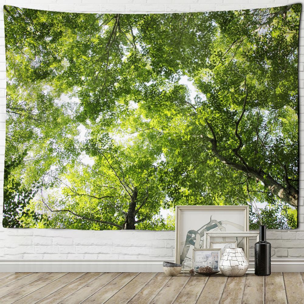 Дерево Топ Небо Лес Гобелен Настенный Природа Растение Пейзаж Тапиз Художественная Комната Общежития Эстетическая Комната Домашний Декор