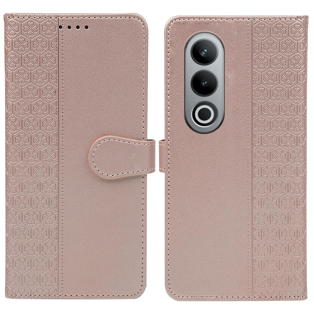 For OnePlus 12R 5G/Ace 3 5G Case Magnetic Clasp Four Leaf Clover Leather Phone Cover