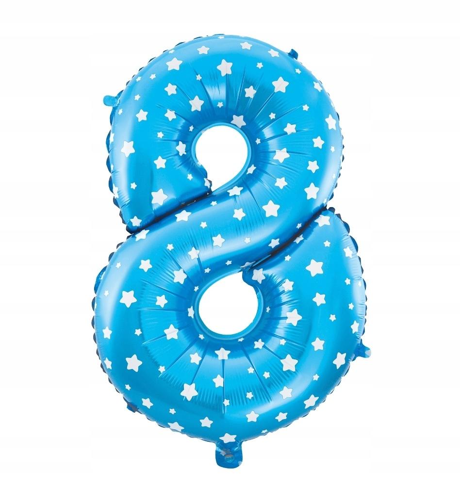 Number Eight Foil Balloon 8, Sky Blue, 40