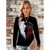 Kids Crew Neck Long Sleeve T‑Shirt, Kids Fun Style 3D Print Casual Loose Halloween Party Daily Wear Tops for Children