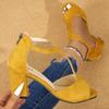Fashion Summer Women;s Pumps Peep Toe Zipper Shoes High Square Square Shoes Dress One-line Buckle Wedges Outdoor Shoes for Women 2024