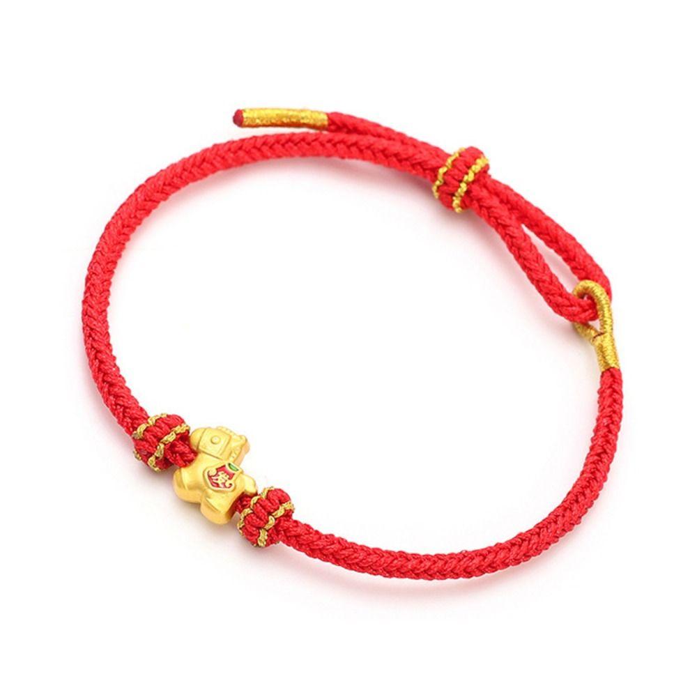 Blessing Horse Bead Bracelet Chinese Style Red Rope Bracelet Lucky Pony Fortune Bracelet  Girls