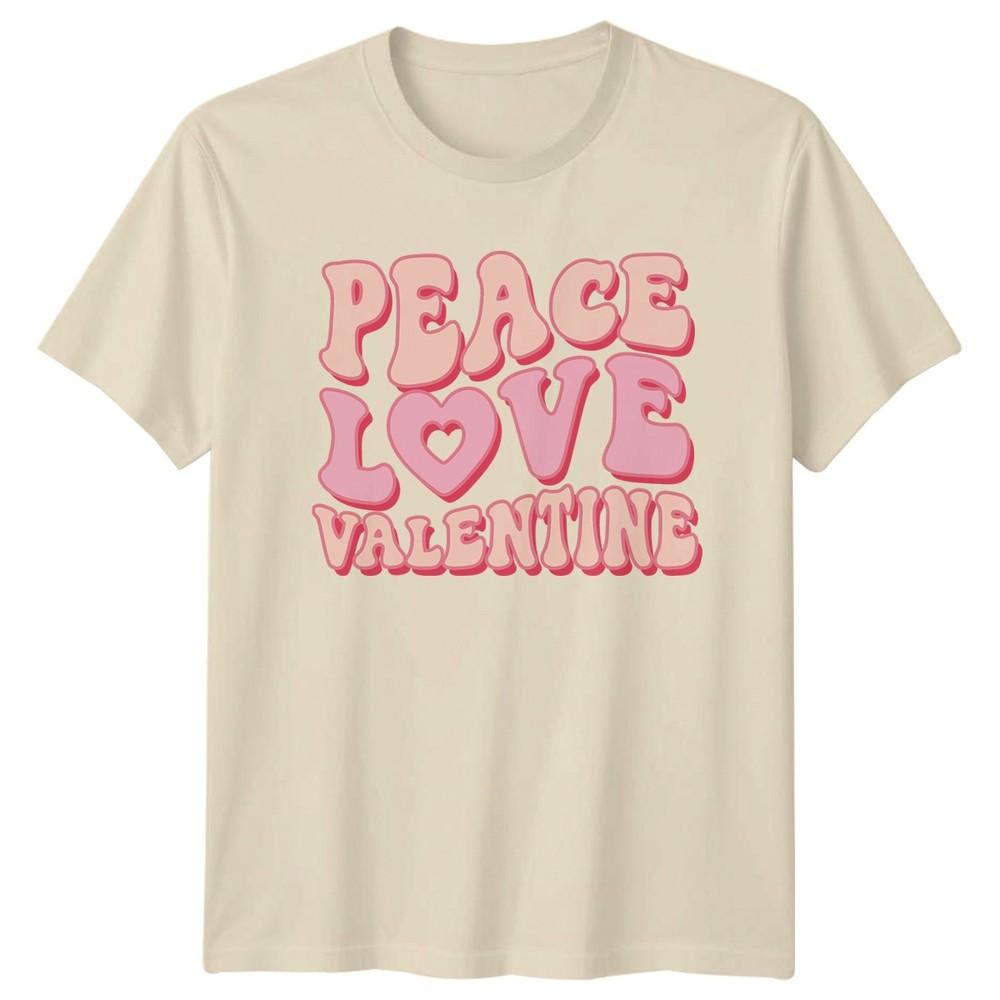 Peace Love Valentine TShirt Retro Aesthetic Valentines Day