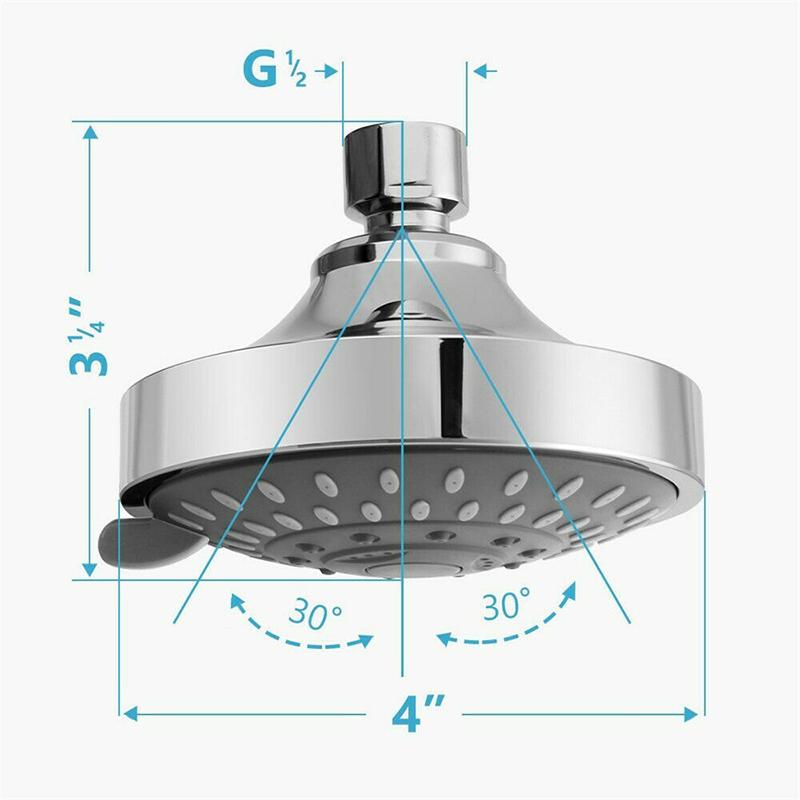Shower Head For Bathroom High Pressure Portable Shower Head Sprayer 4 Inch Rainfall Nozzle 5 Mode Adjustable
