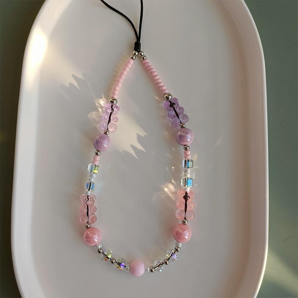 Phone Charm 32cm+5cm Bear Phone Lanyard Phone Bracelet Aesthetic Wrist Strap