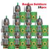 10 шт. MOC Средневековый замок Рыцари Римские солдаты Строительные блоки Военные Древний Египет Фигурки мумий Воин Стражник Оружие Кирпич