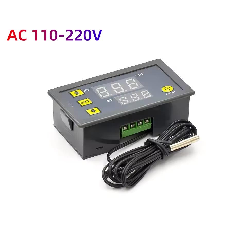 W3230 12 В 24 В AC110-220 В Зондовая линия 20А Цифровой контроль температуры Светодиодный дисплей Термостат с прибором управления нагревом/охлаждением