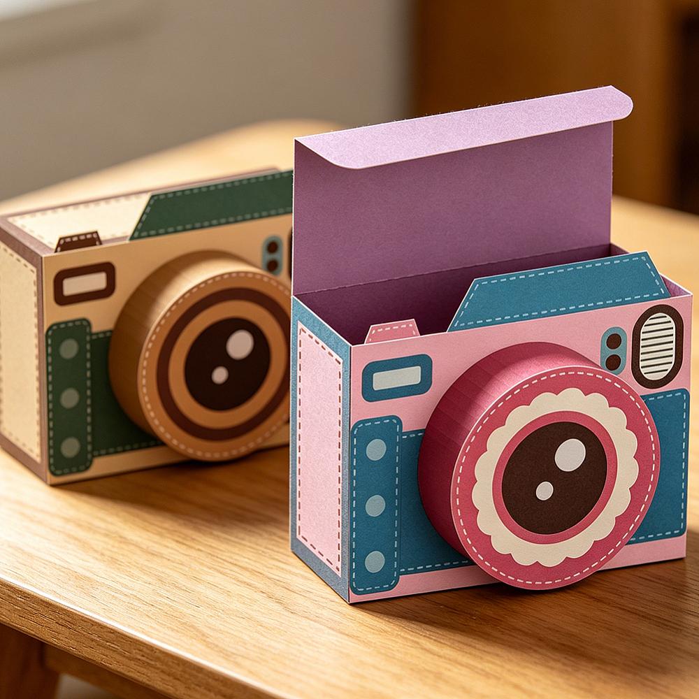 2Pcs 2 Styles Camera Carbon Steel Cutting Dies Stencils for DIY Scrapbooking Photo Album Decorative Embossing Paper Card Camera 139~142x96~100x0.8mm