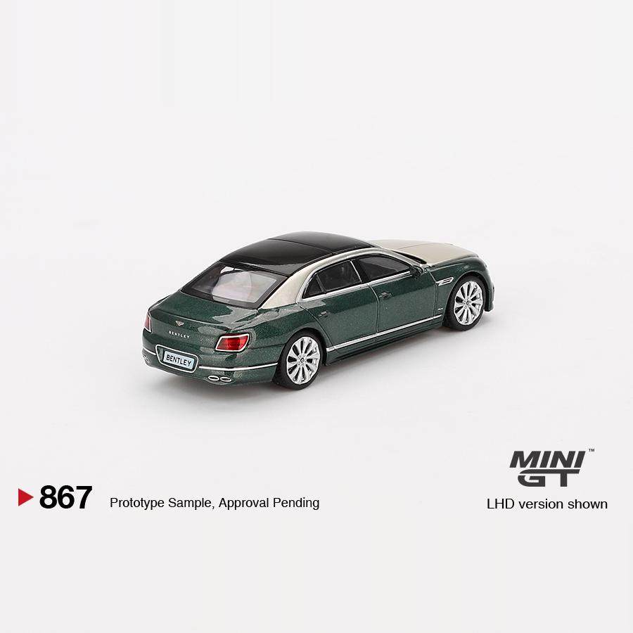 MINIGT 1/64 #867 Bentley Flying Spur Белый Песок Изумрудная Роскошь Металлическая Модель Автомобиля Миниатюрная Коллекция Diecast Украшение Хобби Подарки