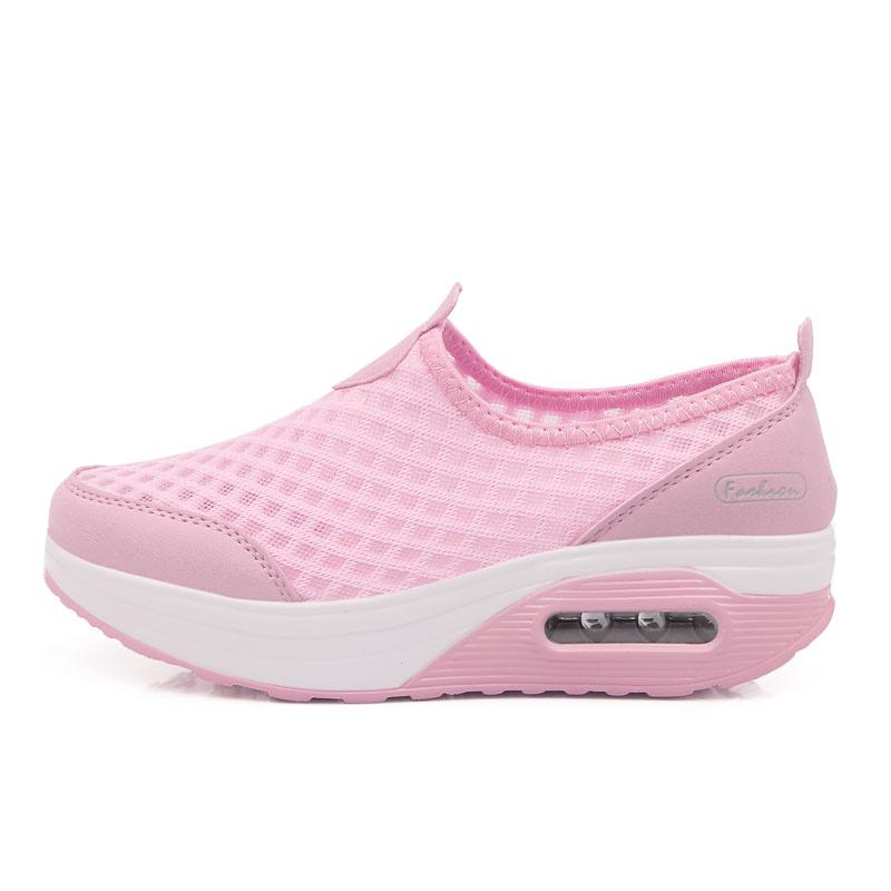 2024 Весна Осень Повседневная Женская Обувь Воздушная Сетка Женские Туфли На Плоской Платформе Женские Кроссовки Слипоны Женские Туфли На Танкетке