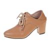 Fashion 2024 Spring Summer Woman Fashion Pointed Toe Small Leather Pumps Ladies British Style High Heel Lace Up Plus Size Women Shoes 44
