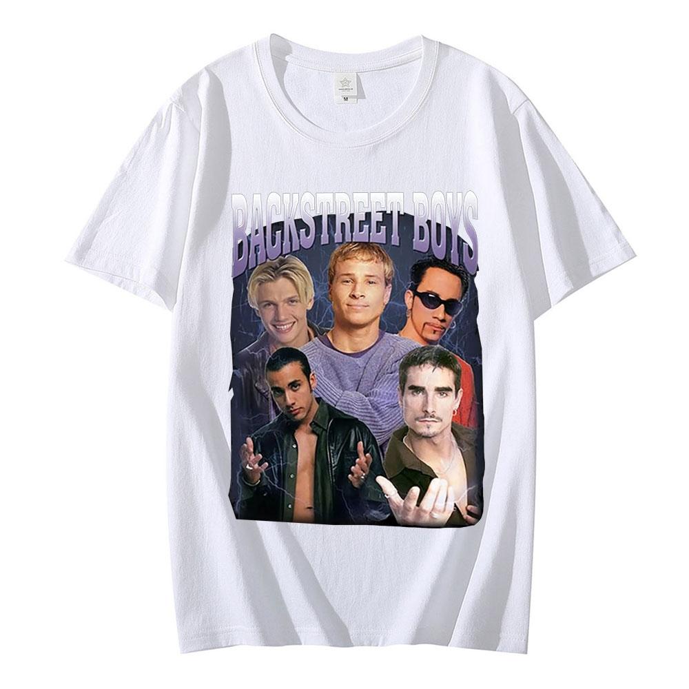 Классическая футболка Backstreet Boys 90-х Рок-группа Унисекс Винтажная Панк-футболка Унисекс Хип-хоп Футболки Оверсайз Харадзюку Уличная одежда